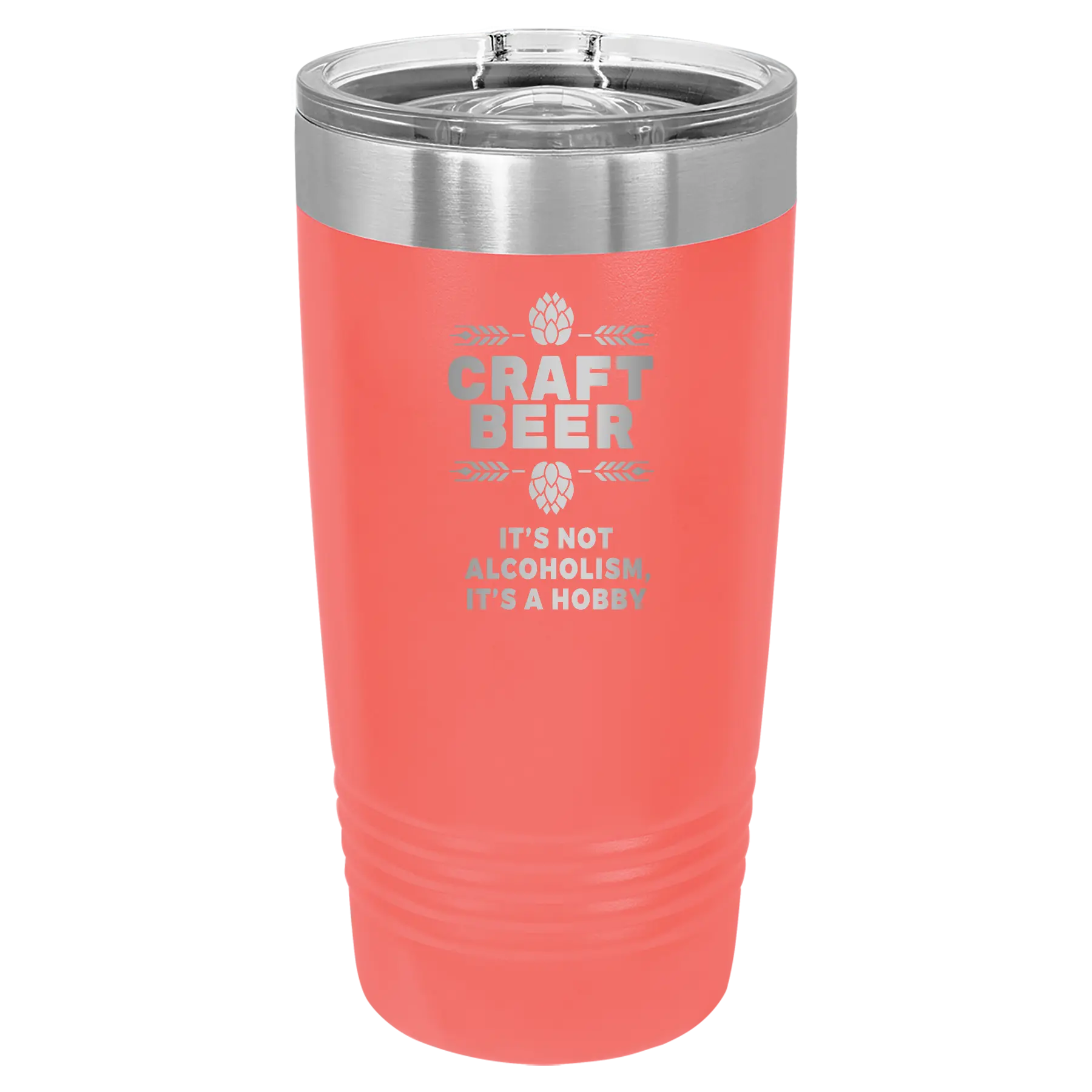 Craft Beer 20 oz Tumbler | Coral