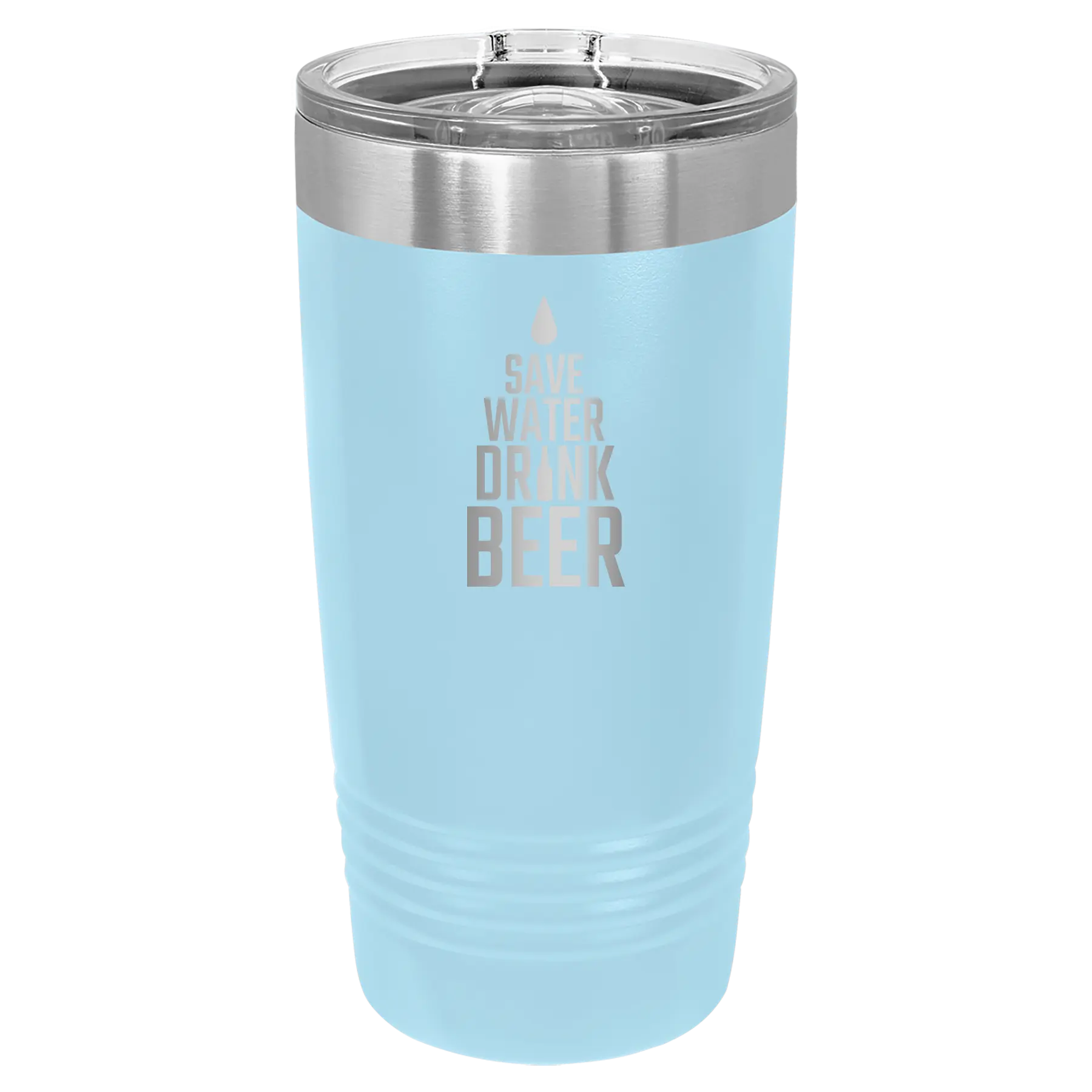 Save Water Drink Beer 20 oz Tumbler | Light Blue