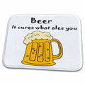 3dRose Funny Beer Mug Cartoon says It Cures What Ales You - Dish Drying Mats (ddm-244593)
